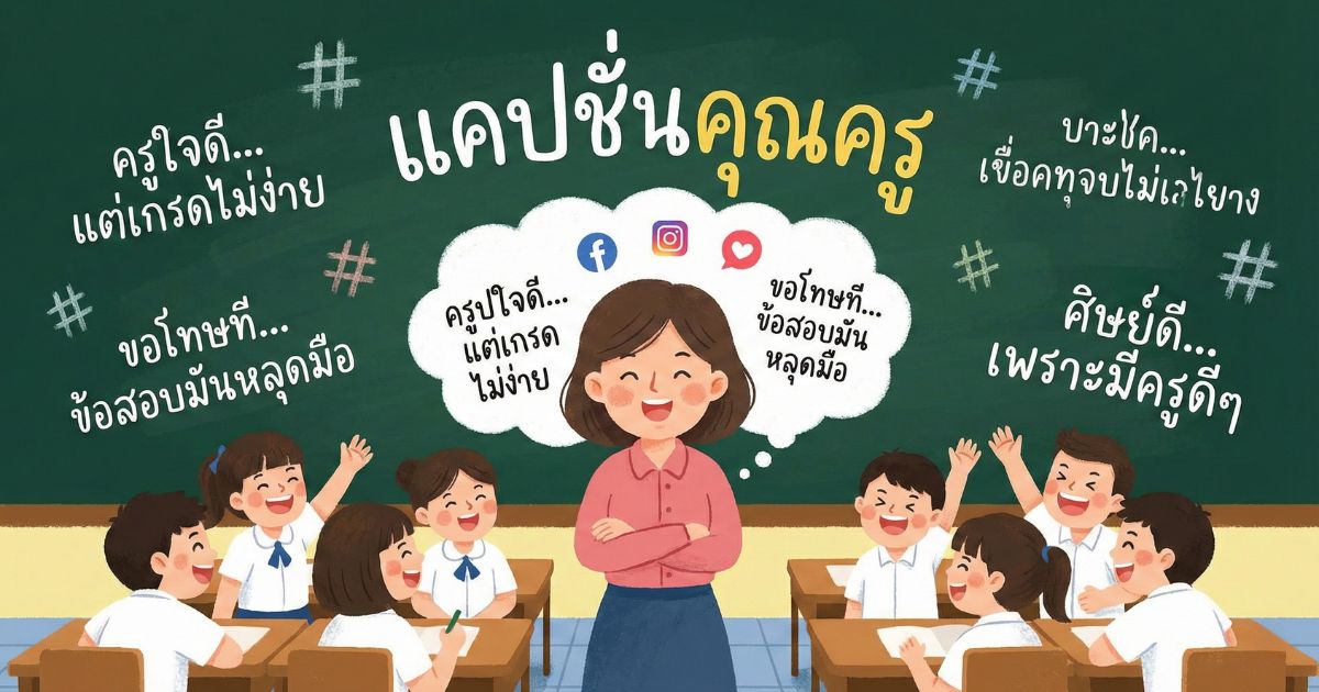 200 แคปชั่นคุณครู %thyear% / %currentyear% อินเทรนด์ บอกรัก ซึ้งใจ ปังทุกโพสต์