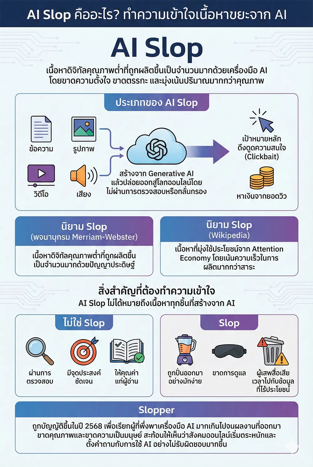 AI Slop คืออะไร? ทำความเข้าใจเนื้อหาขยะจาก AI