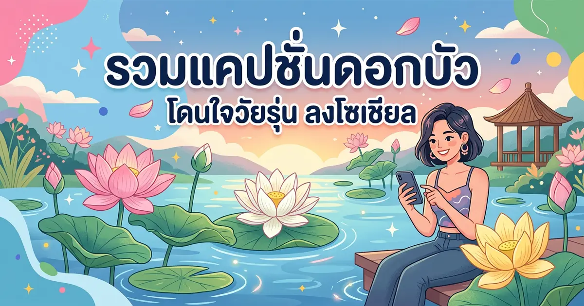 100 แคปชั่นดอกบัว %thyear% คำคมบัวพ้นน้ำ โพสต์ปังเรียกไลก์