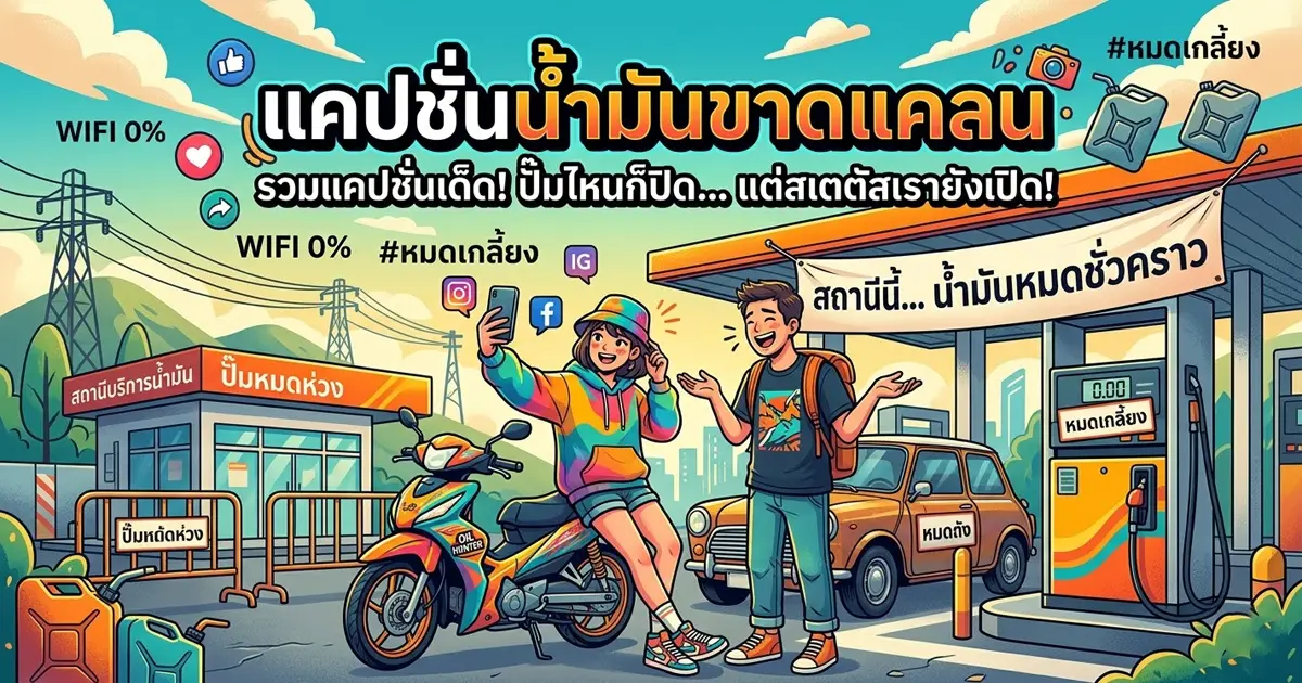 200 แคปชั่นน้ำมันขาดแคลน %thyear% คม ฮา โดนใจ โพสต์ปัง