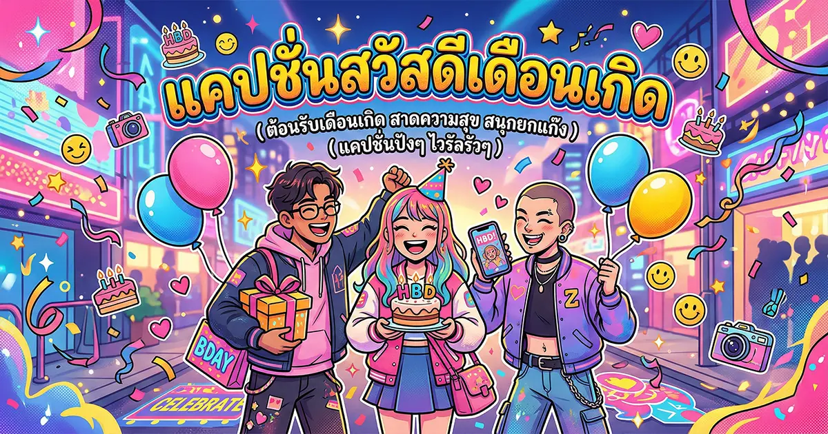 100 แคปชั่นสวัสดีเดือนเกิด %thyear% โพสต์ปัง เรียกไลก์รัวๆ