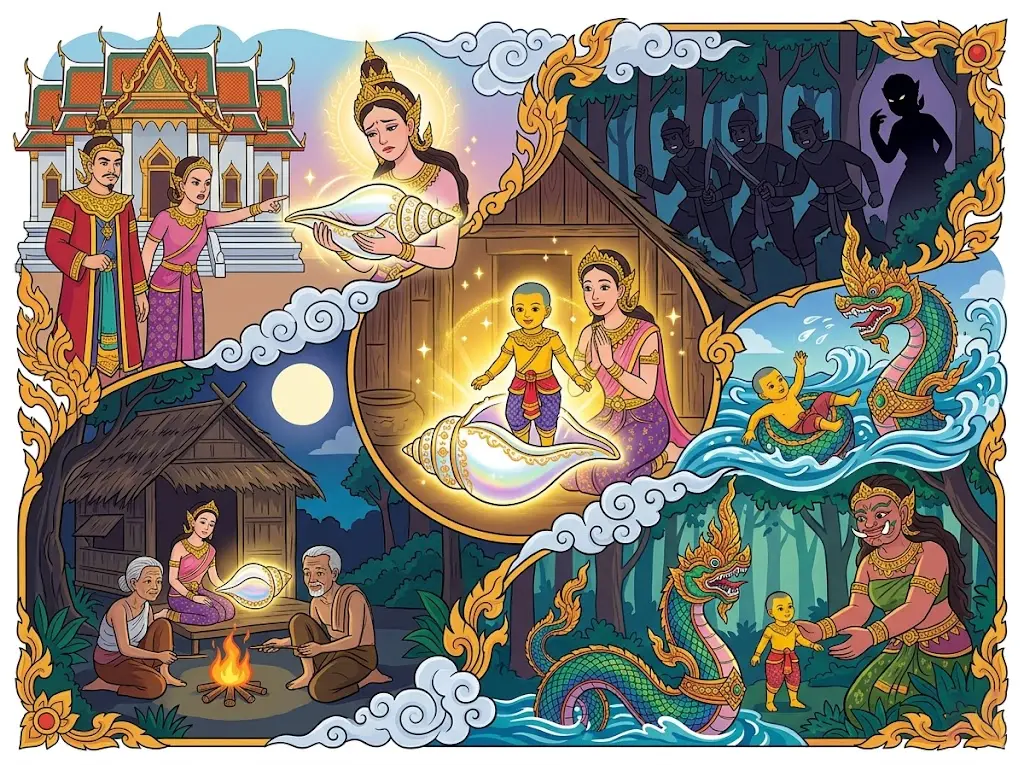 กำเนิดพระสังข์ทอง เริ่มต้นในหอยสังข์