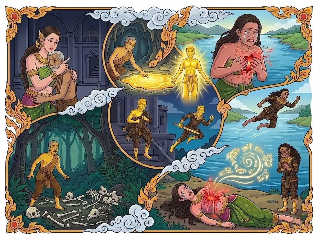 พระสังข์กับนางพันธุรัต ชีวิตในเมืองยักษ์