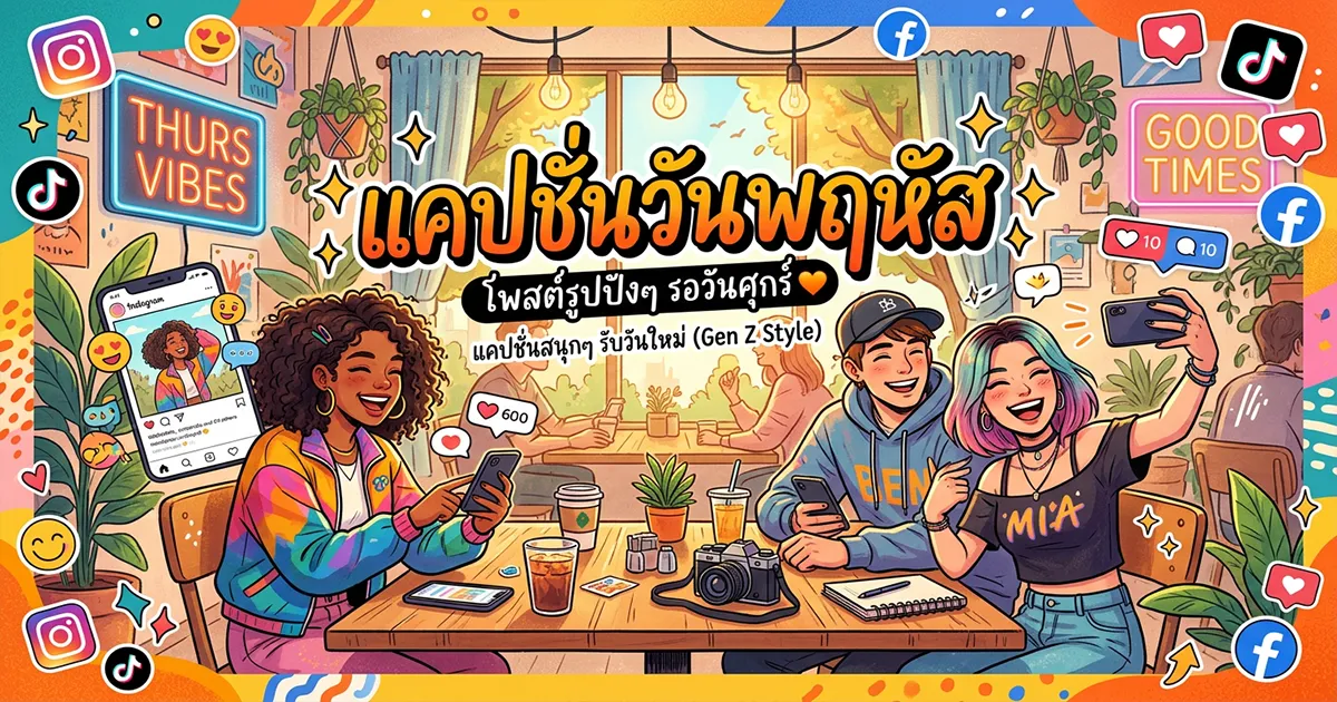 200 แคปชั่นวันพฤหัส %thyear% / %currentyear% โดนใจ โพสต์ปังทุกสัปดาห์