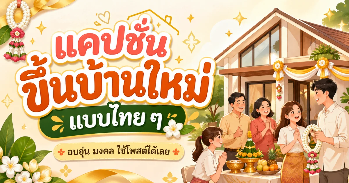 200 แคปชั่นขึ้นบ้านใหม่ %thyear% สั้น กินใจ โพสต์ได้เลย