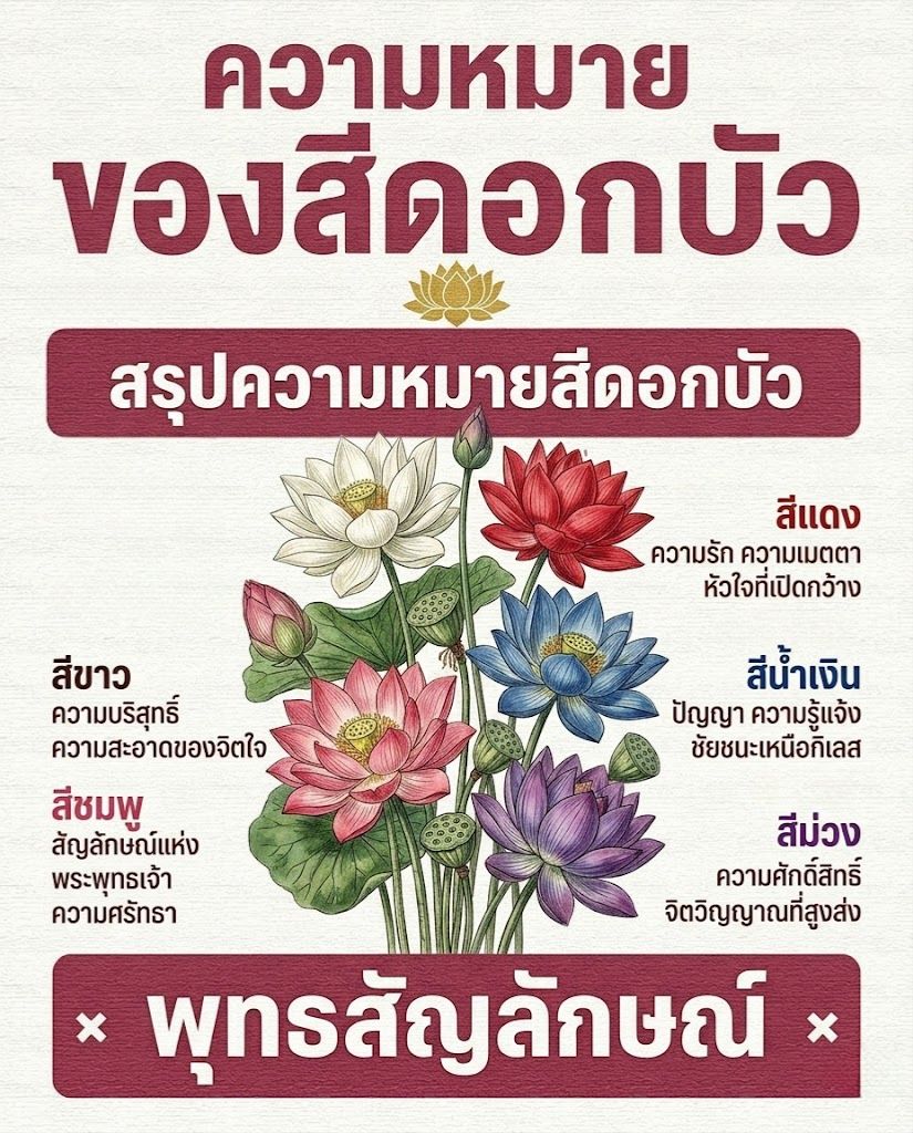 ความหมายของดอกบัวแต่ละสีที่ควรรู้