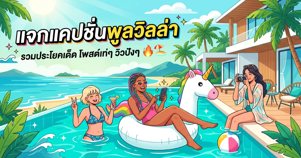 200 แคปชั่นพูลวิลล่า %thyear% คำคมริมสระ โพสต์ปังทุกมุม