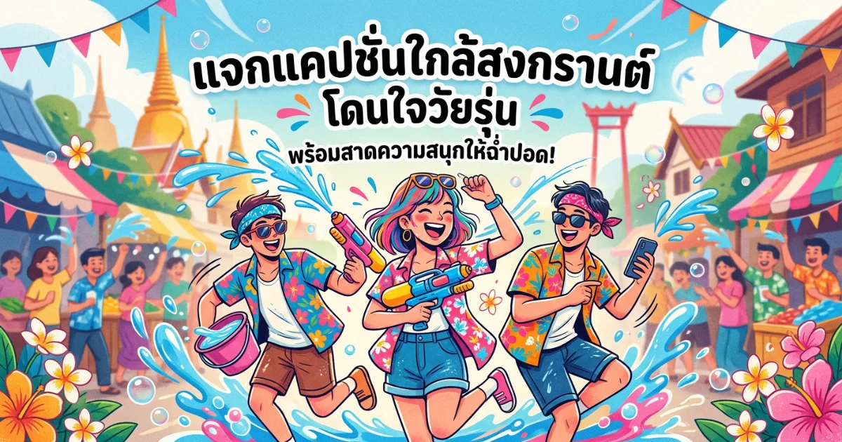 200 แคปชั่นใกล้สงกรานต์ %thyear% รอเล่นน้ำ ครบสไตล์