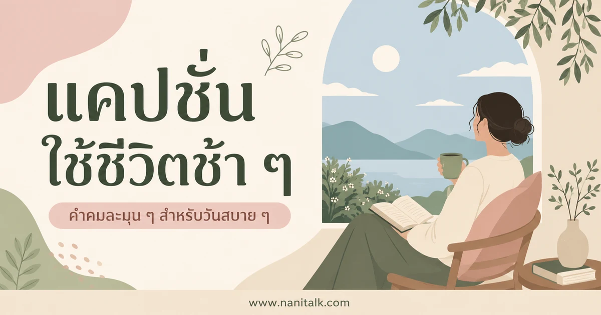 ปกบทความแคปชั่นใช้ชีวิตช้า ๆ