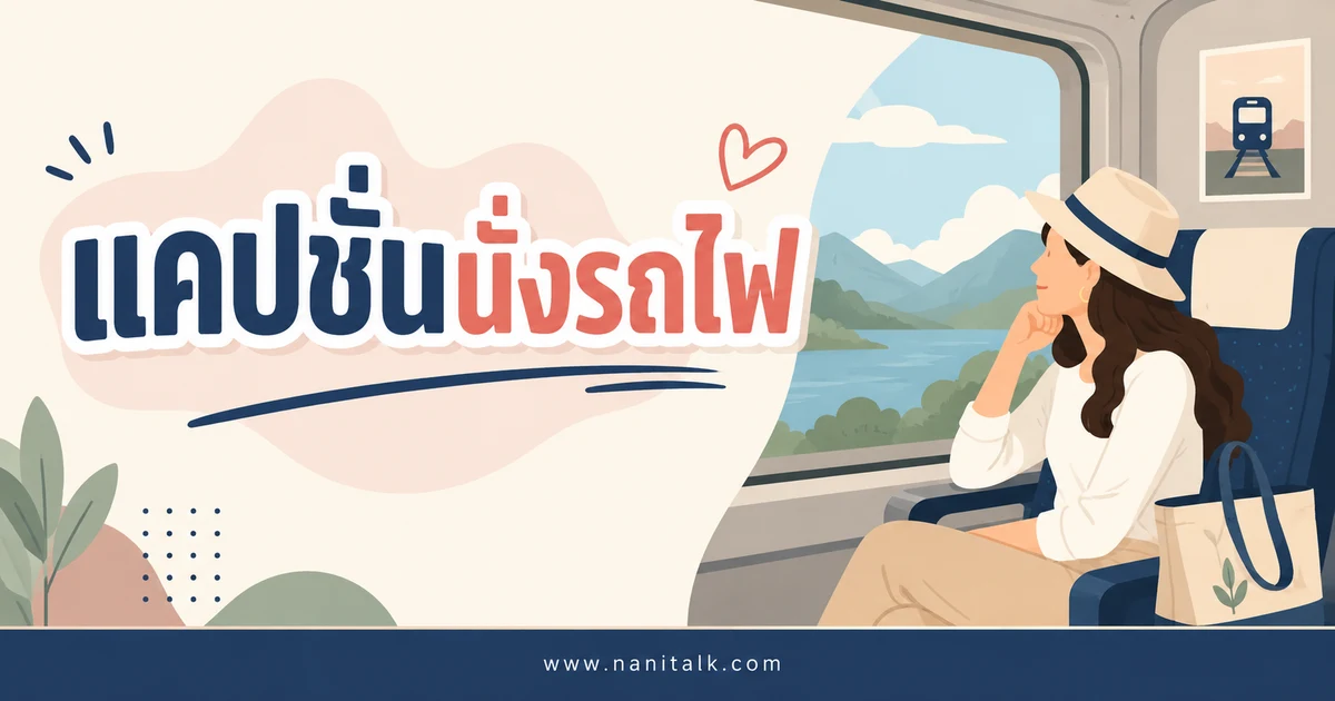 ปกบทความแคปชั่นนั่งรถไฟ