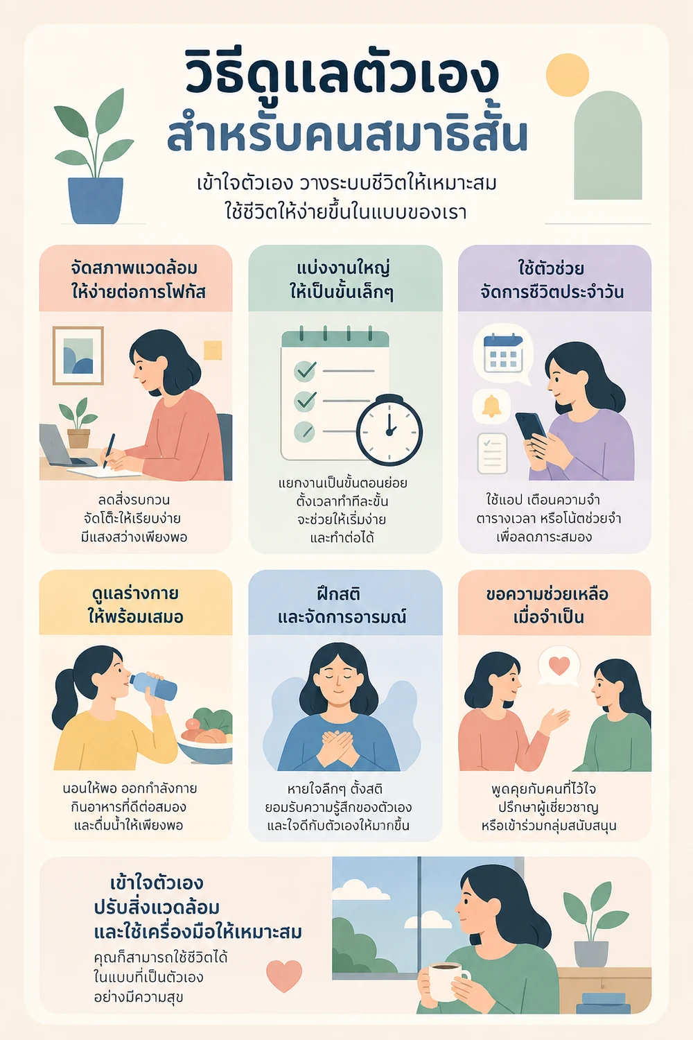 วิธีดูแลตัวเองสำหรับคนสมาธิสั้น
