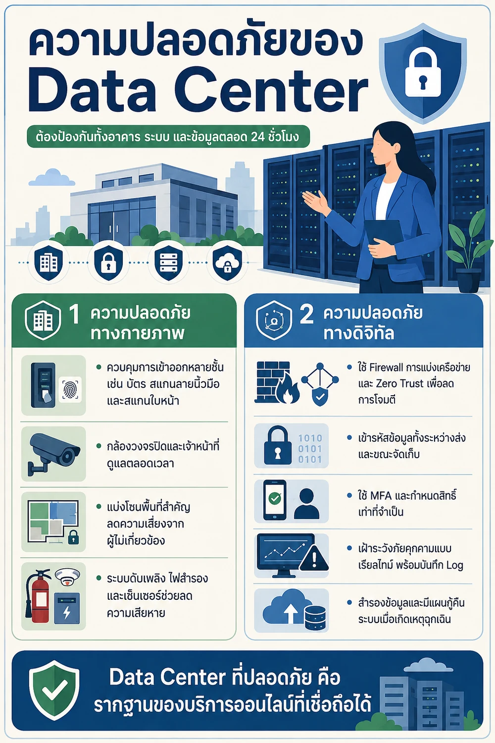 ความปลอดภัยของ Data Center ทั้งทางกายภาพและดิจิทัล