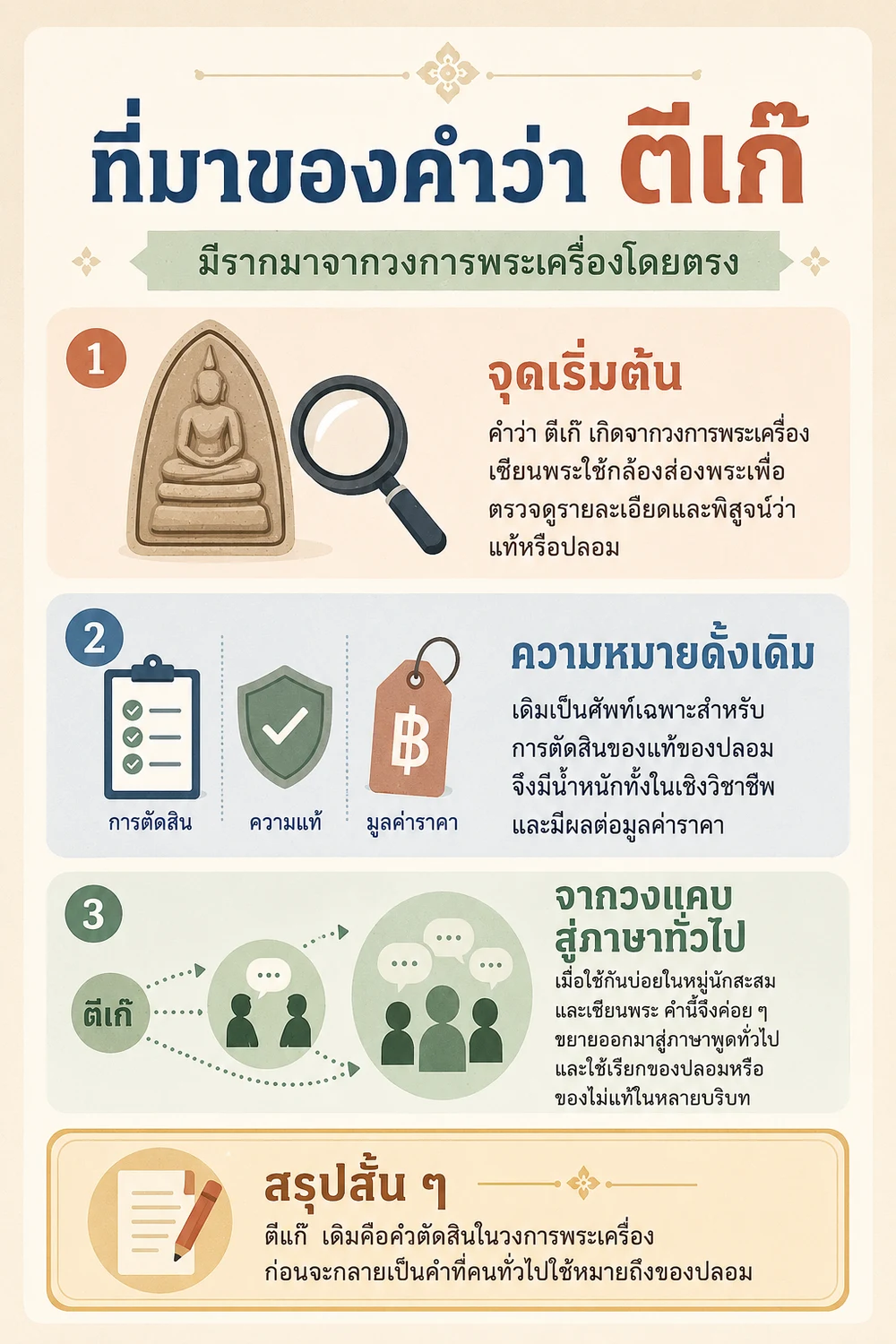 ที่มาของคำว่า ตีเก๊ มาจากวงการพระเครื่อง
