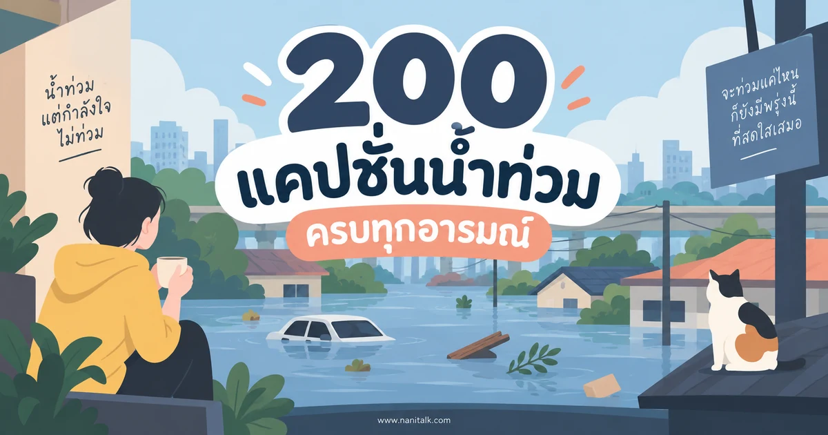 200 แคปชั่นน้ำท่วม ฮา เศร้า ให้กำลังใจ พร้อมคำคมและแคปอังกฤษ