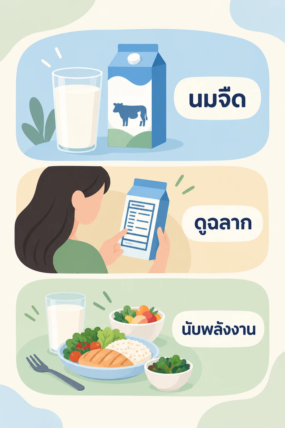นม: เลือกชนิดและปริมาณให้เข้ากับอาหารทั้งวัน