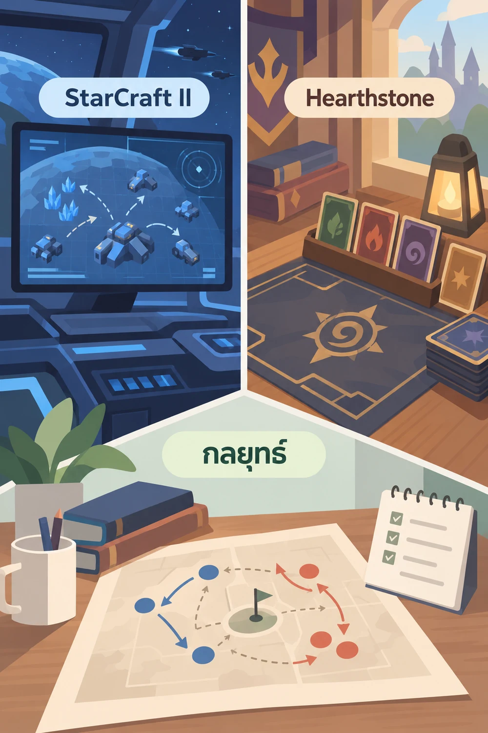StarCraft II และ Hearthstone: วางแผนกับเกมการ์ด