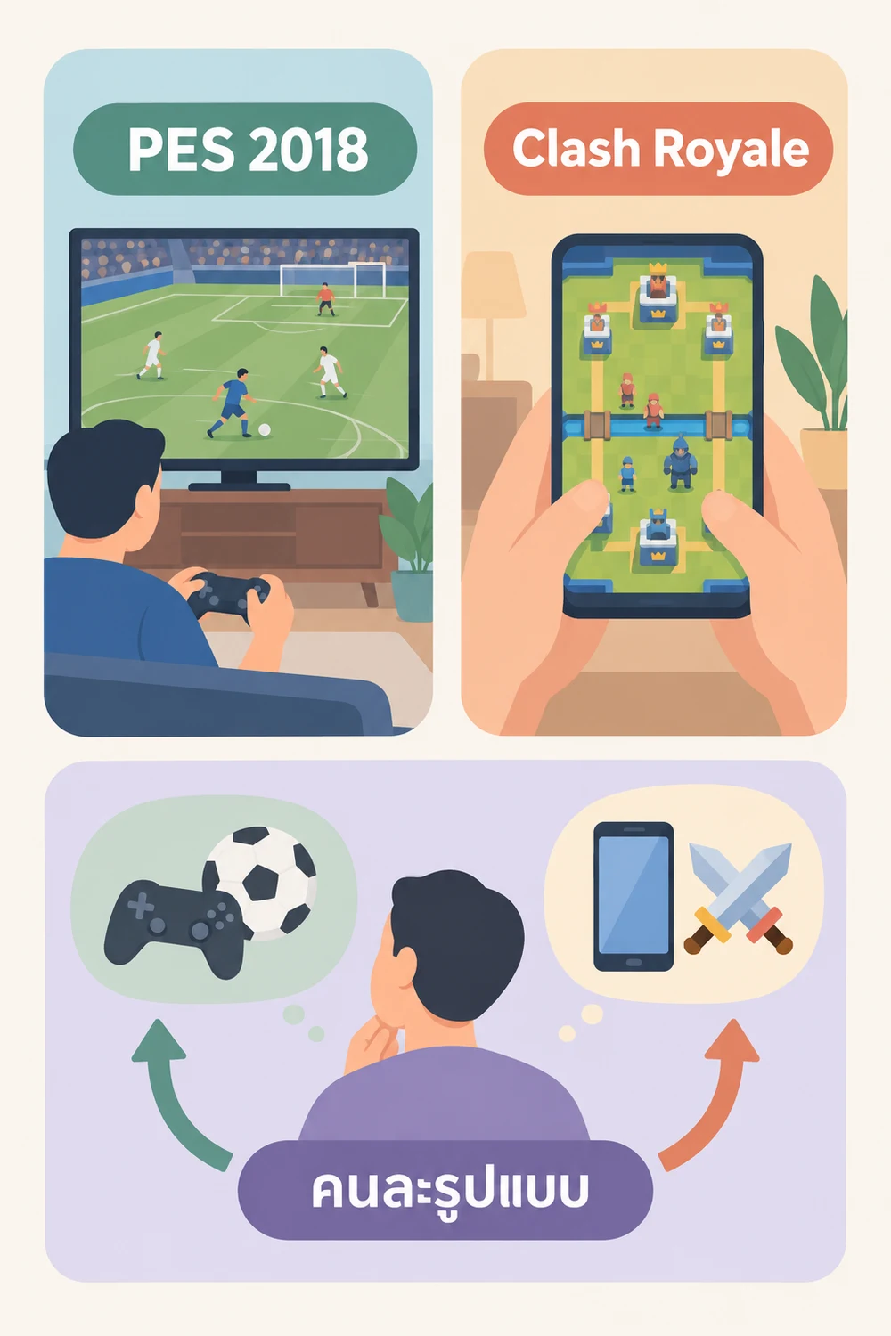 PES 2018 และ Clash Royale: ฟุตบอลกับเกมมือถือ