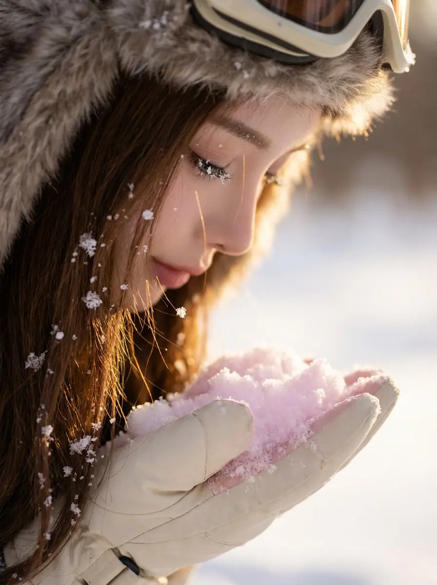 Arina Hashimoto ระหว่างท่องเที่ยวฤดูหนาว