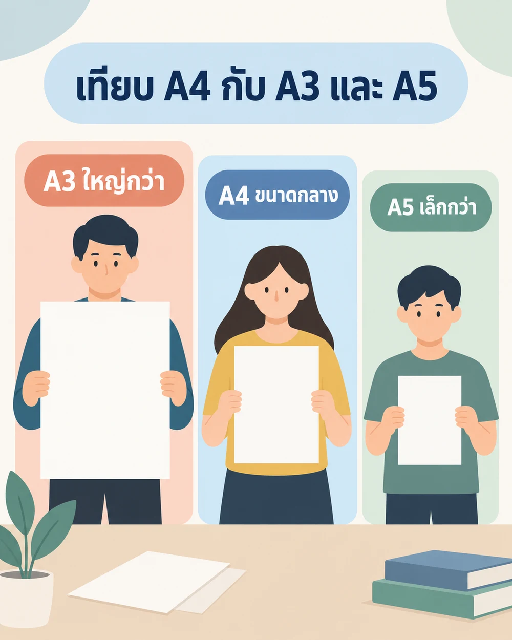 A4 ต่างจาก A3 และ A5 อย่างไร