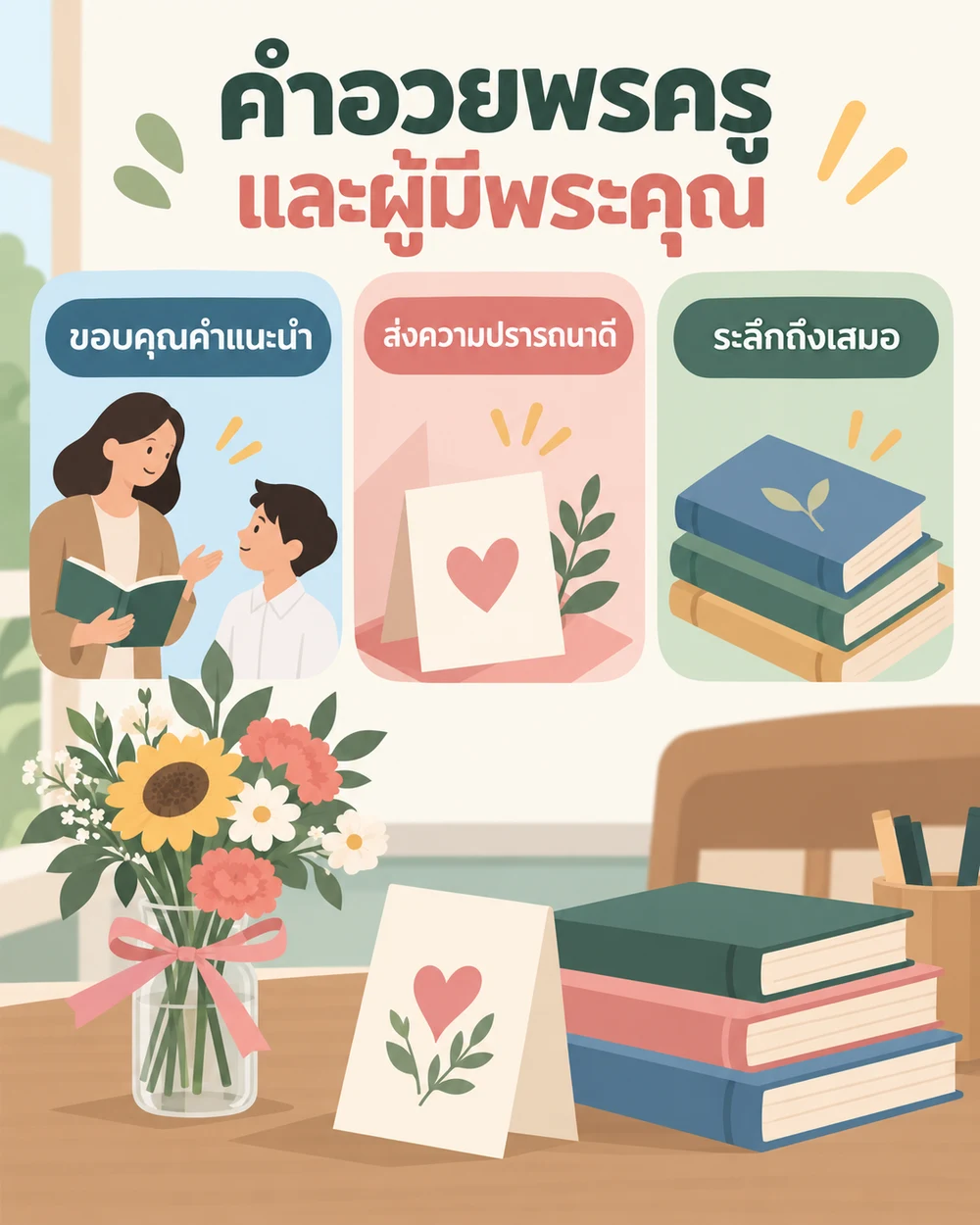 คำอวยพรวันเกิดครูและผู้มีพระคุณ