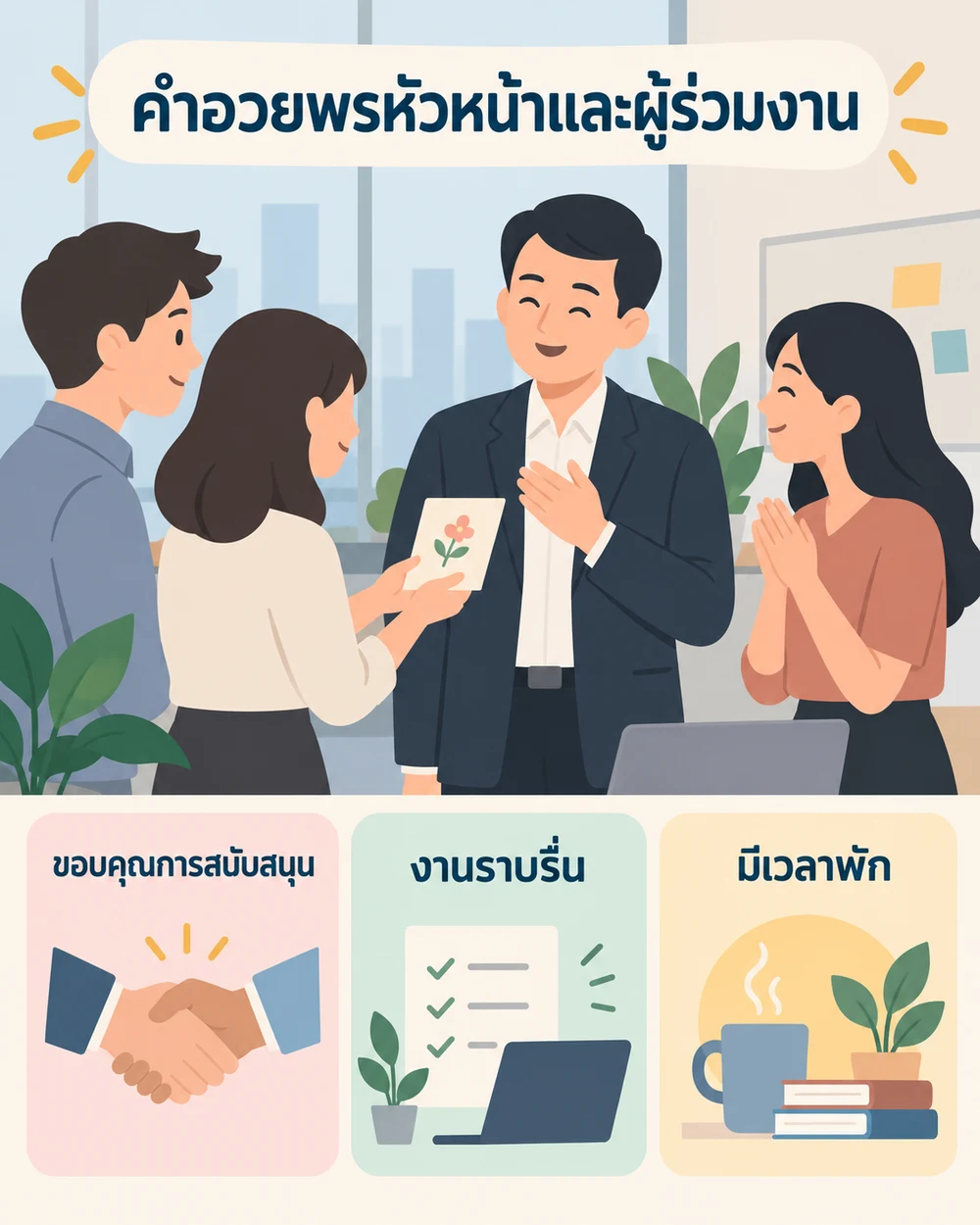 คำอวยพรวันเกิดหัวหน้าและผู้ร่วมงานอาวุโส