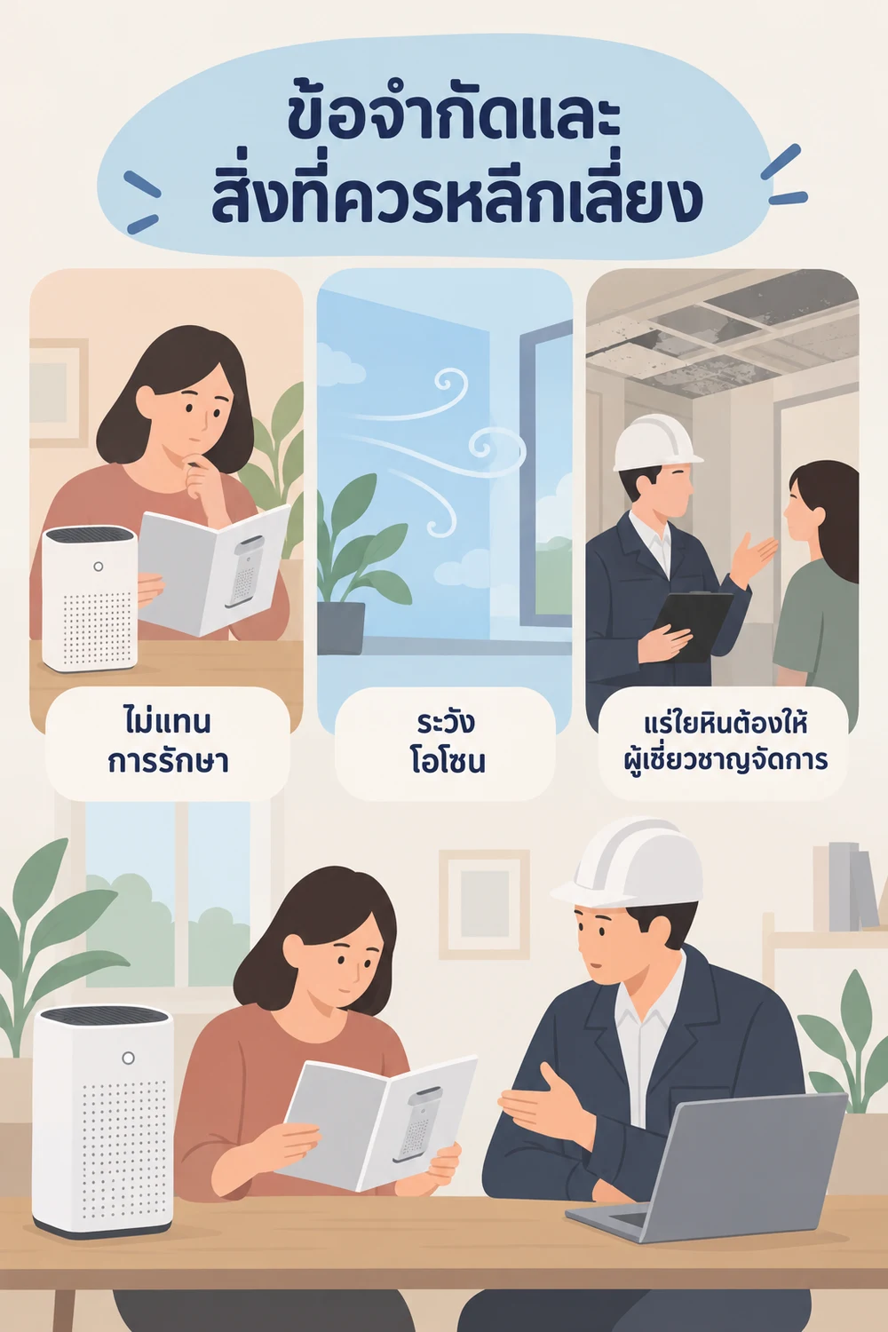 ข้อจำกัดและสิ่งที่ควรหลีกเลี่ยง