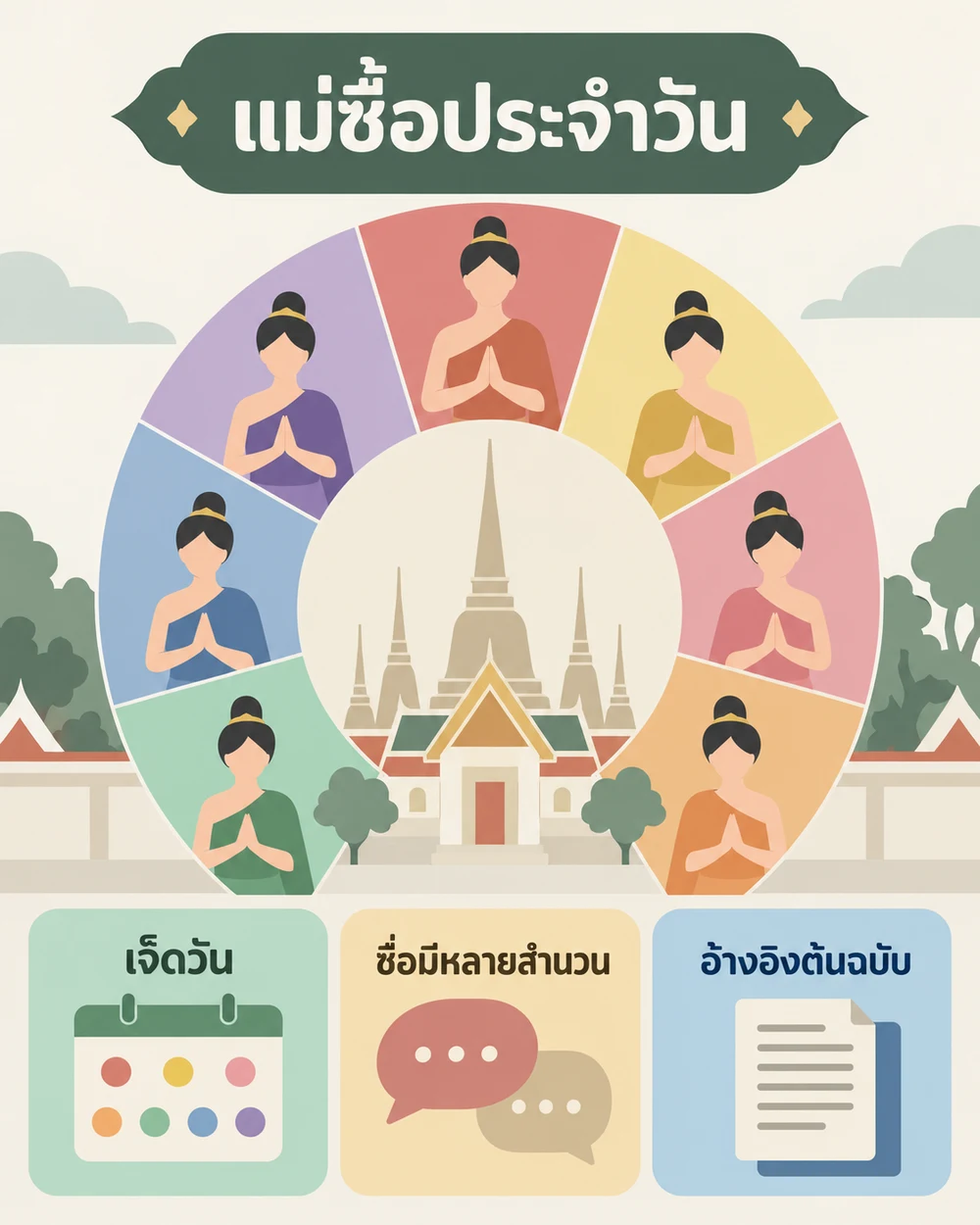 แม่ซื้อประจำวันเกิดมีชื่อเหมือนกันทุกแหล่งหรือไม่