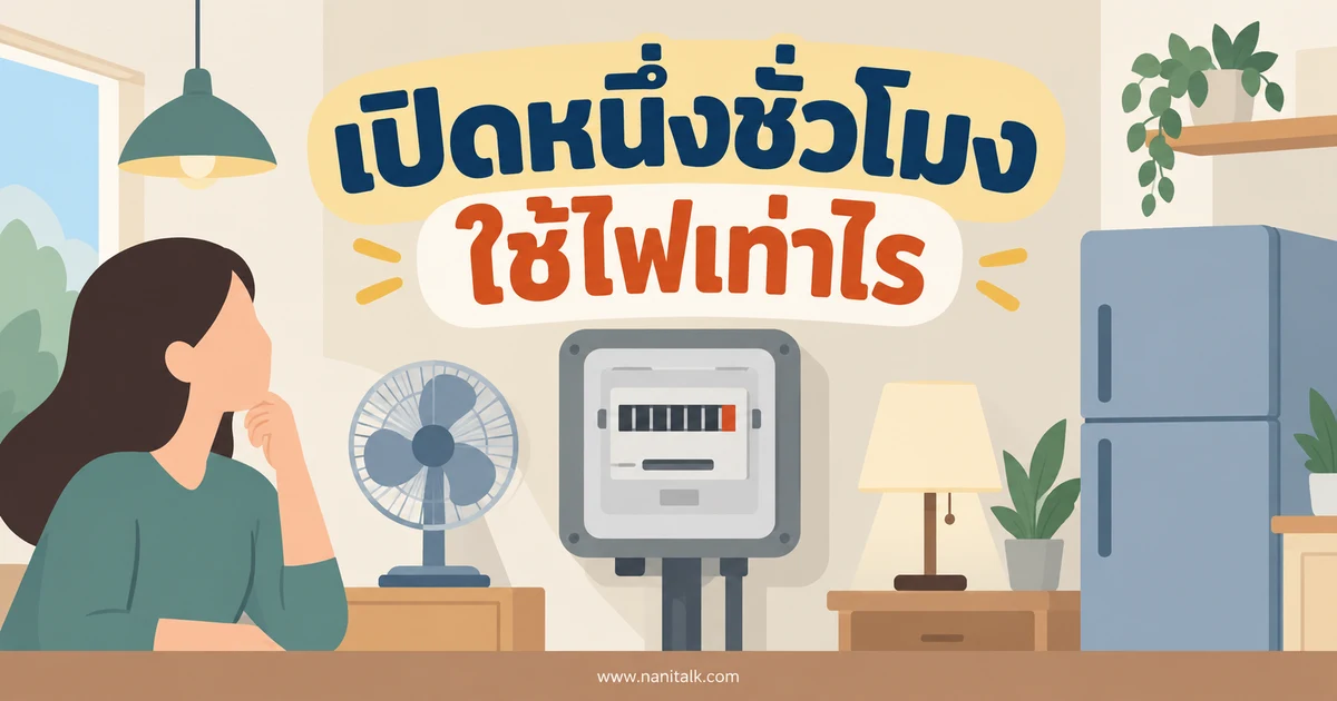 เครื่องใช้ไฟฟ้าเปิดหนึ่งชั่วโมงใช้ไฟเท่าไร คำนวณจากวัตต์อย่างไร