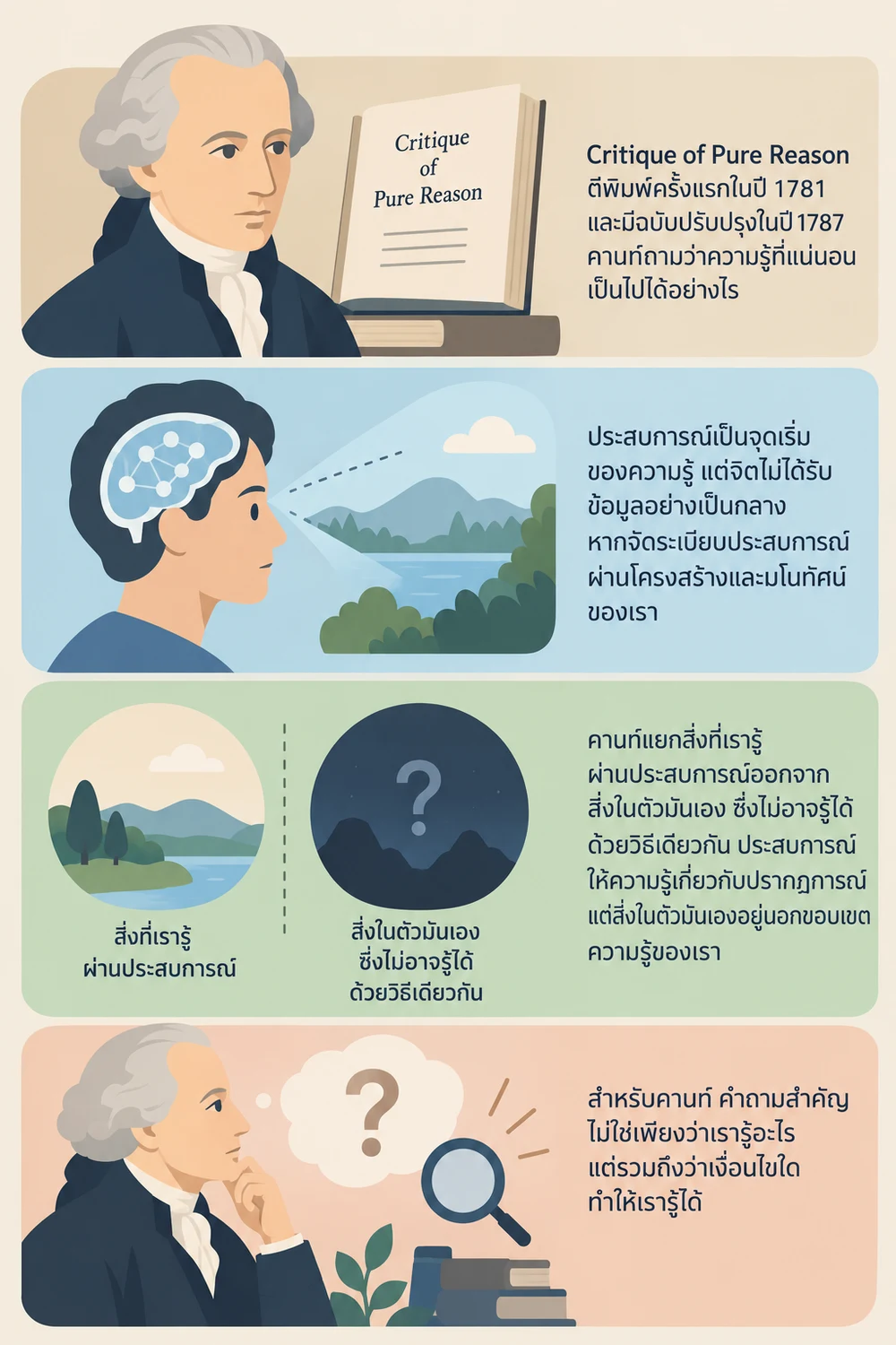 คานท์อธิบายความรู้และประสบการณ์อย่างไร
