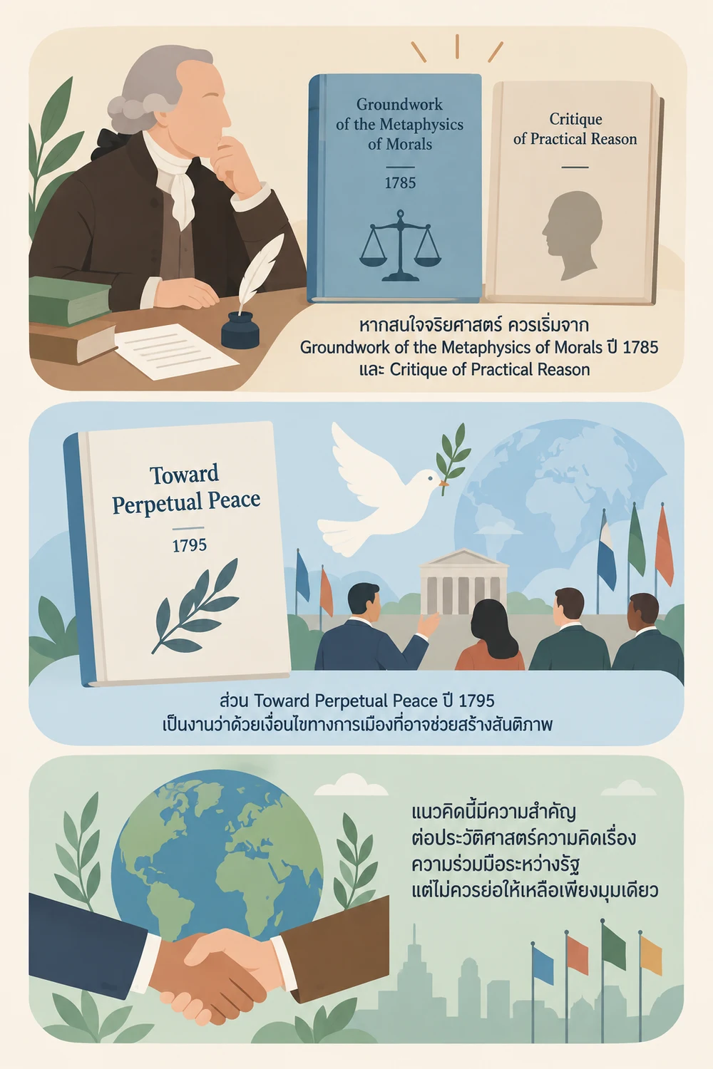 จริยศาสตร์และแนวคิดเรื่องสันติภาพอยู่ในงานใด
