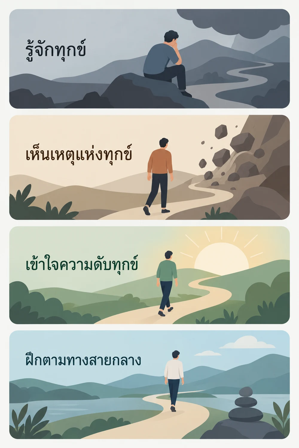 อริยสัจและมรรคเกี่ยวข้องกับเส้นทางอย่างไร