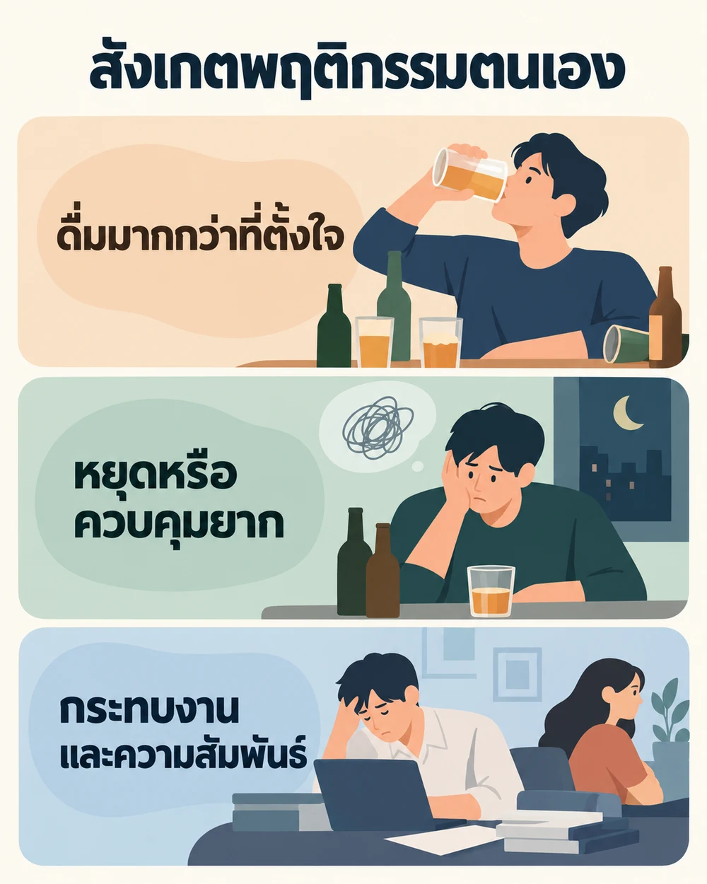 สัญญาณใดบอกว่าควรทบทวนพฤติกรรมการดื่ม