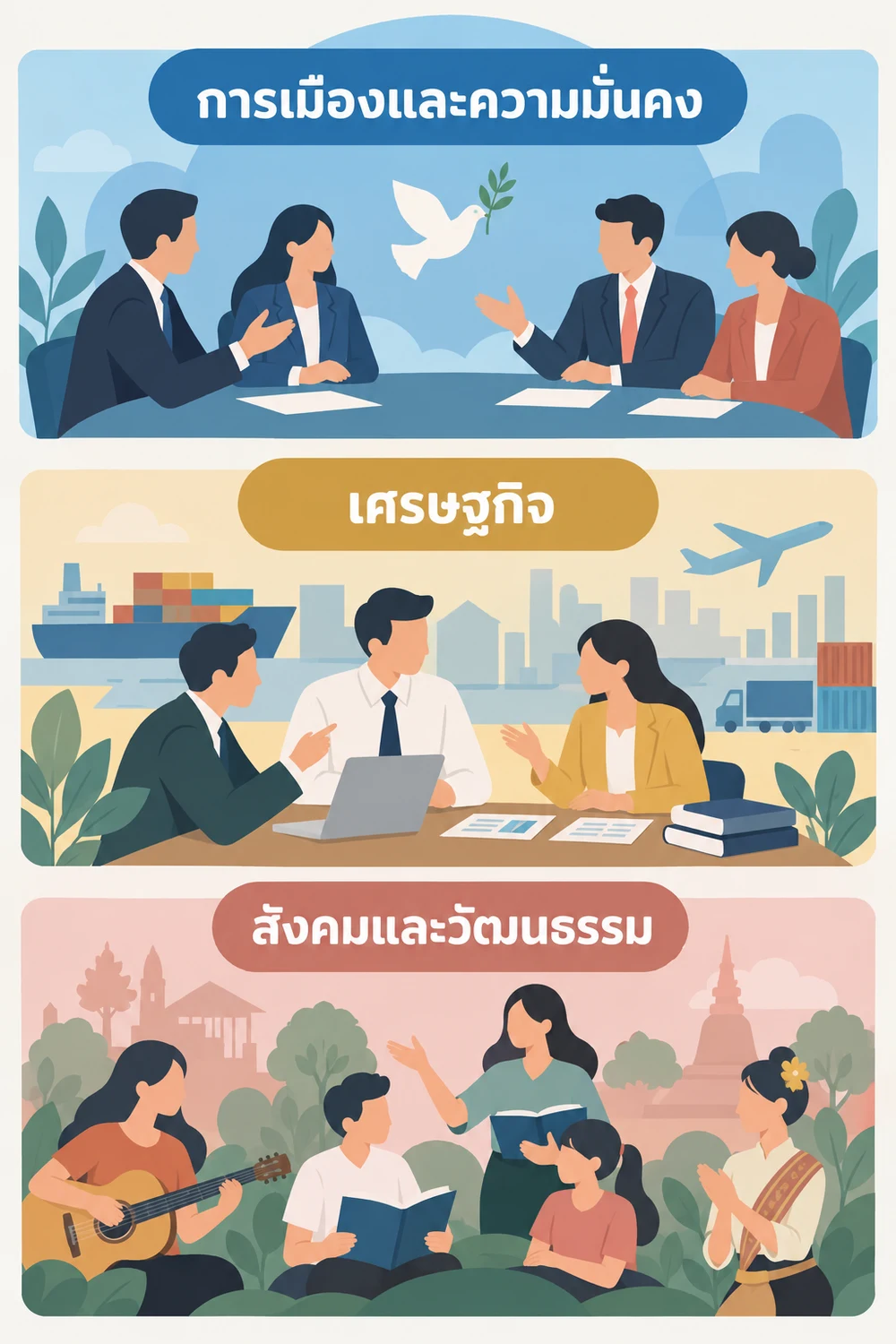 ประชาคมอาเซียนสามเสาหลักทำงานอย่างไร