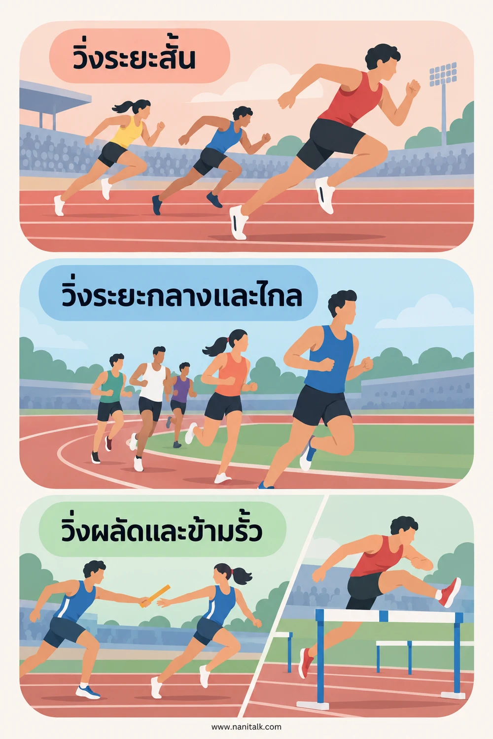 กรีฑาประเภทลู่มีการแข่งขันแบบใด