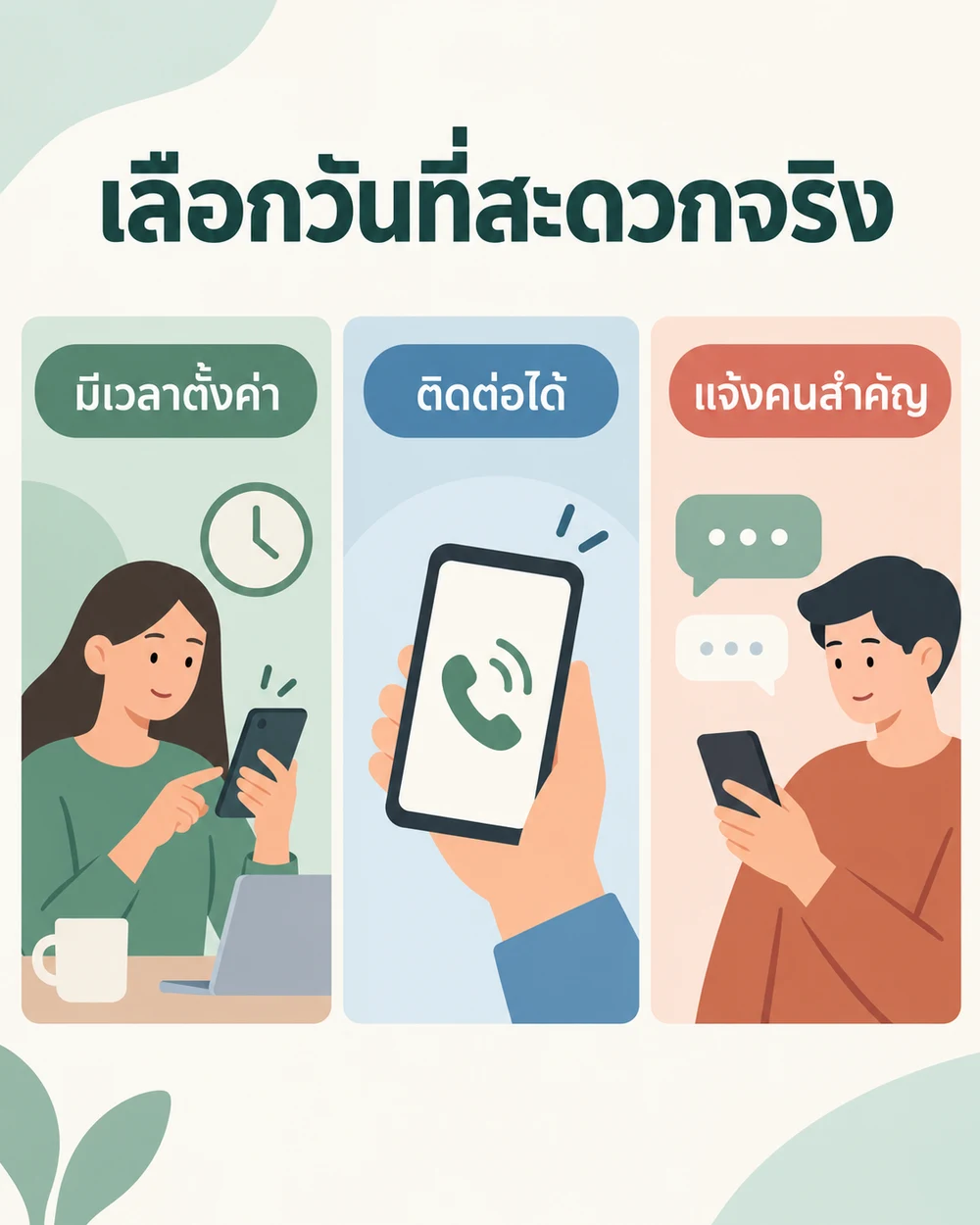 เลือกวันที่สะดวกจริงอย่างไร