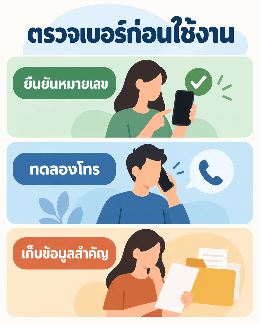 ก่อนใช้เบอร์ใหม่ควรตรวจอะไร