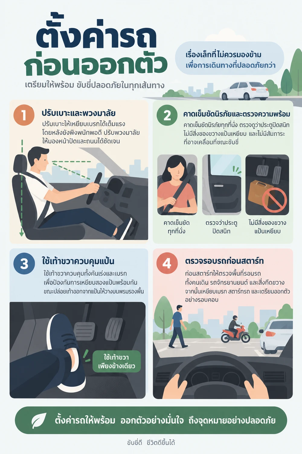 ตั้งค่ารถก่อนออกตัว