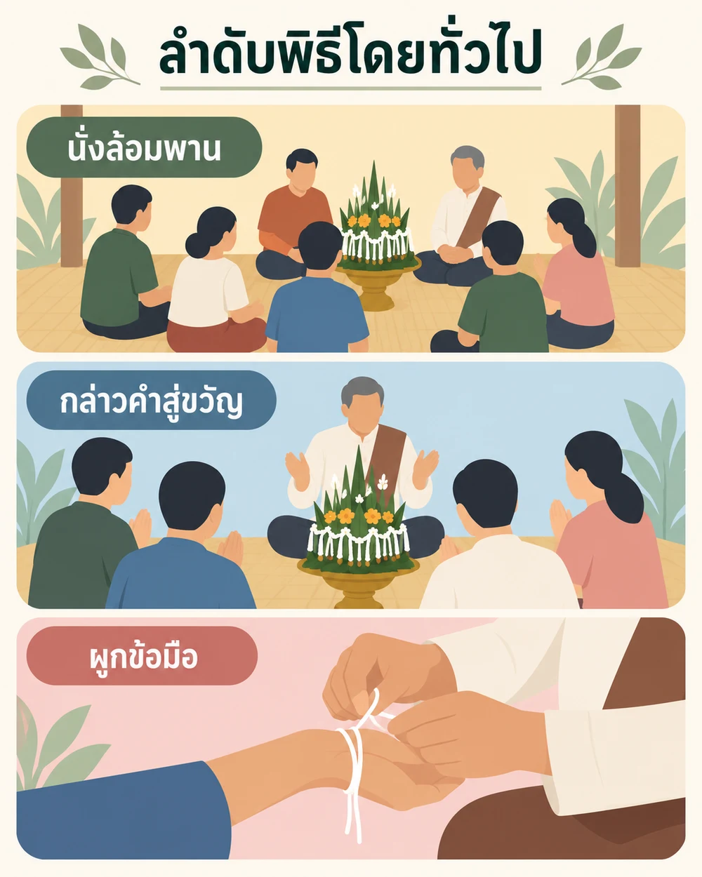 ลำดับพิธีสู่ขวัญโดยทั่วไปเป็นอย่างไร