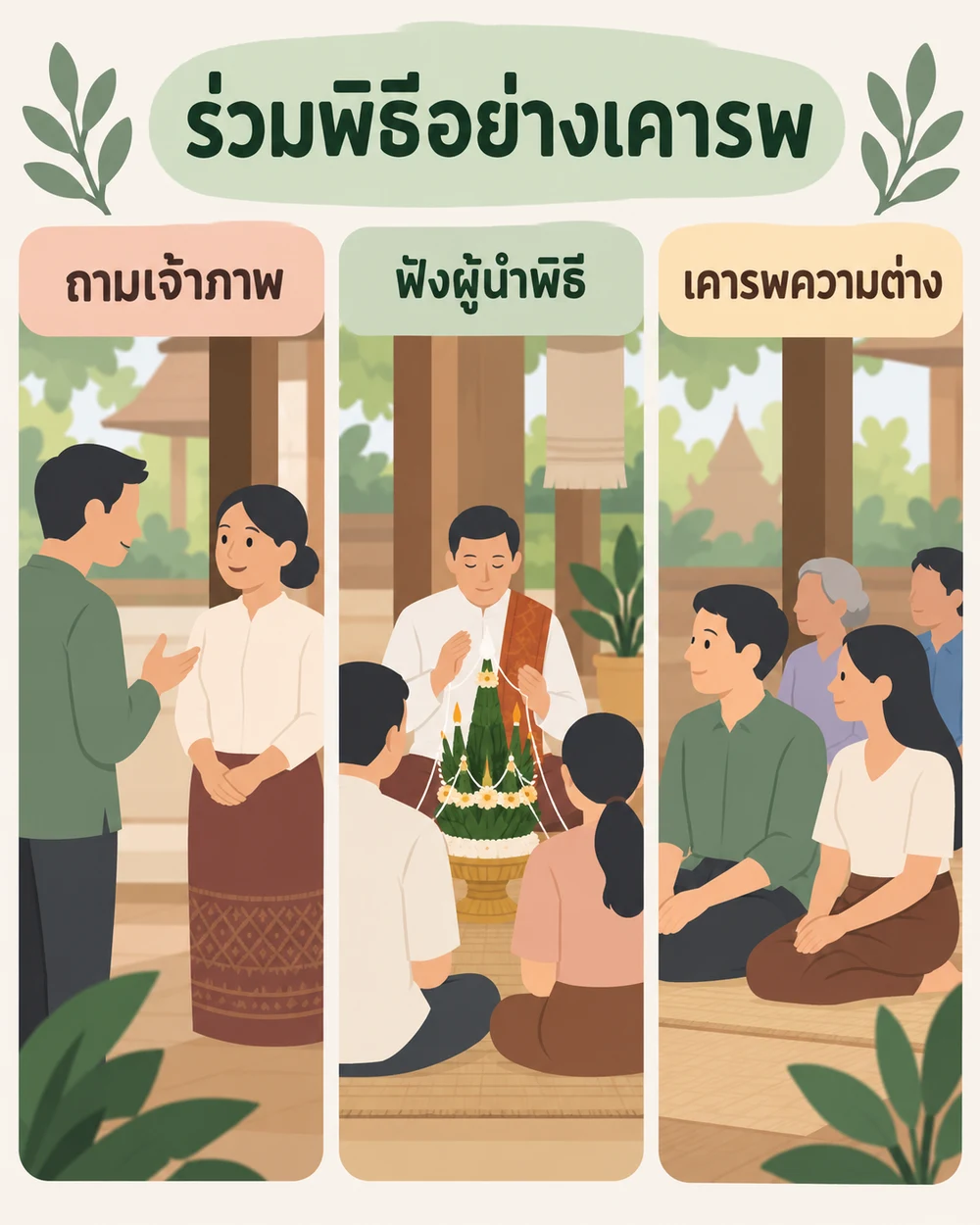 ร่วมพิธีอย่างไรให้เคารพเจ้าภาพและชุมชน
