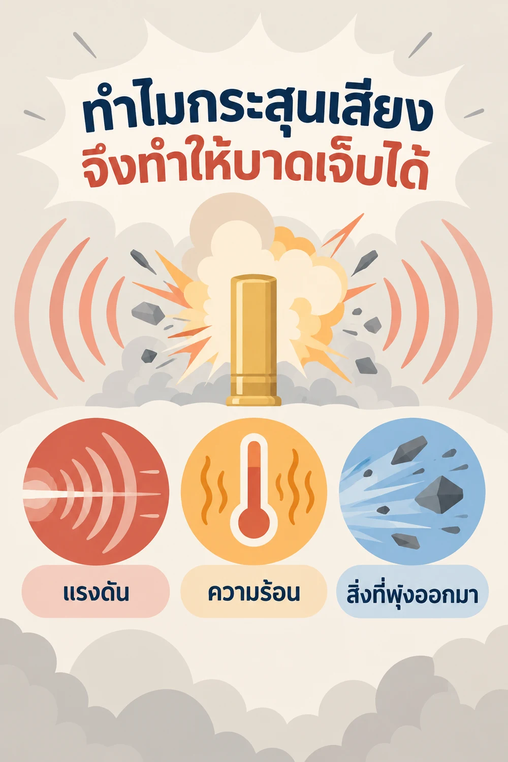 ทำไมกระสุนเสียงจึงทำให้บาดเจ็บได้