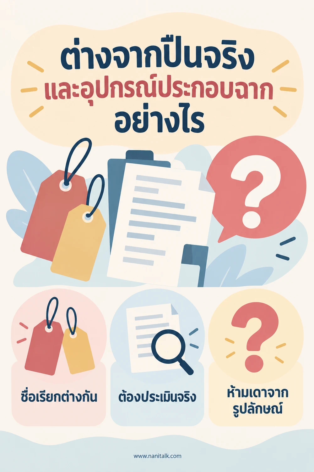 ต่างจากปืนจริงและอุปกรณ์ประกอบฉากอย่างไร