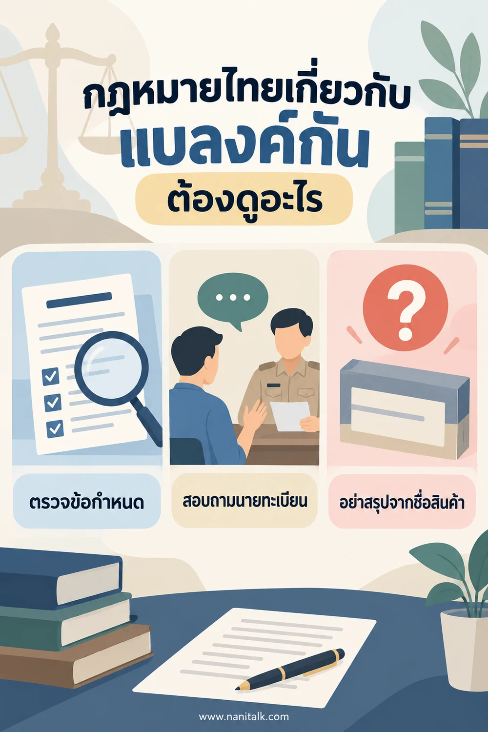 กฎหมายไทยเกี่ยวกับแบลงค์กันต้องดูอะไร