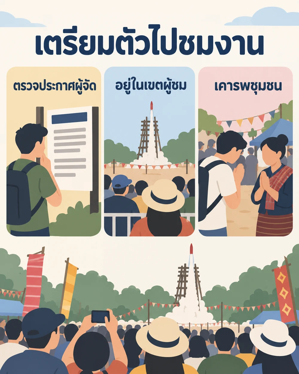 เตรียมตัวไปชมบุญบั้งไฟอย่างไร