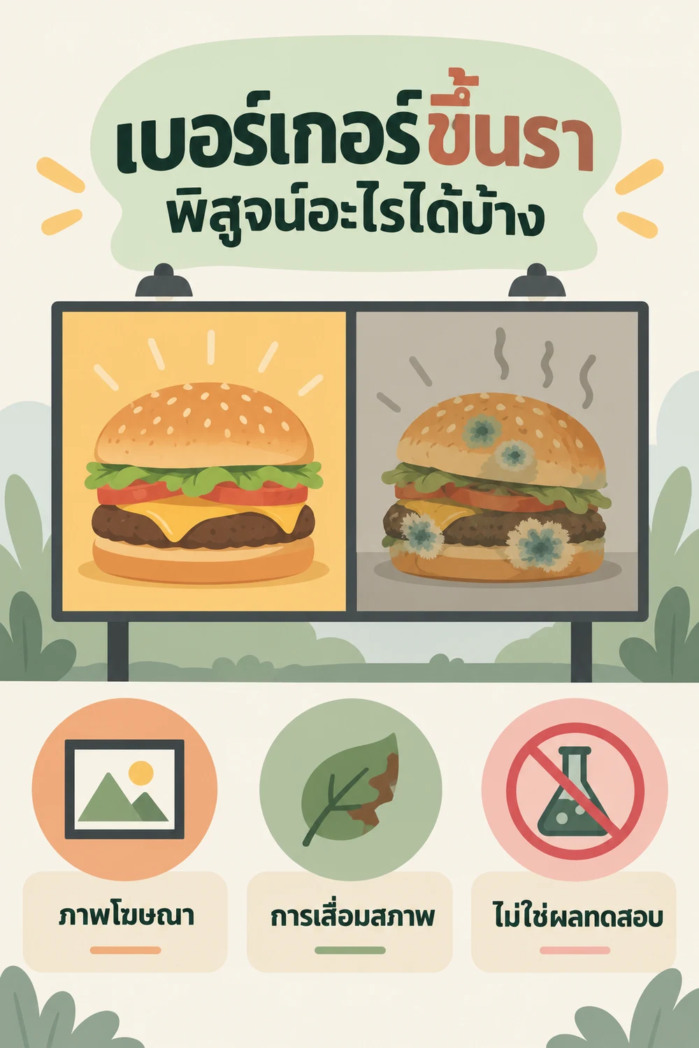 เบอร์เกอร์ขึ้นราพิสูจน์อะไรได้บ้าง