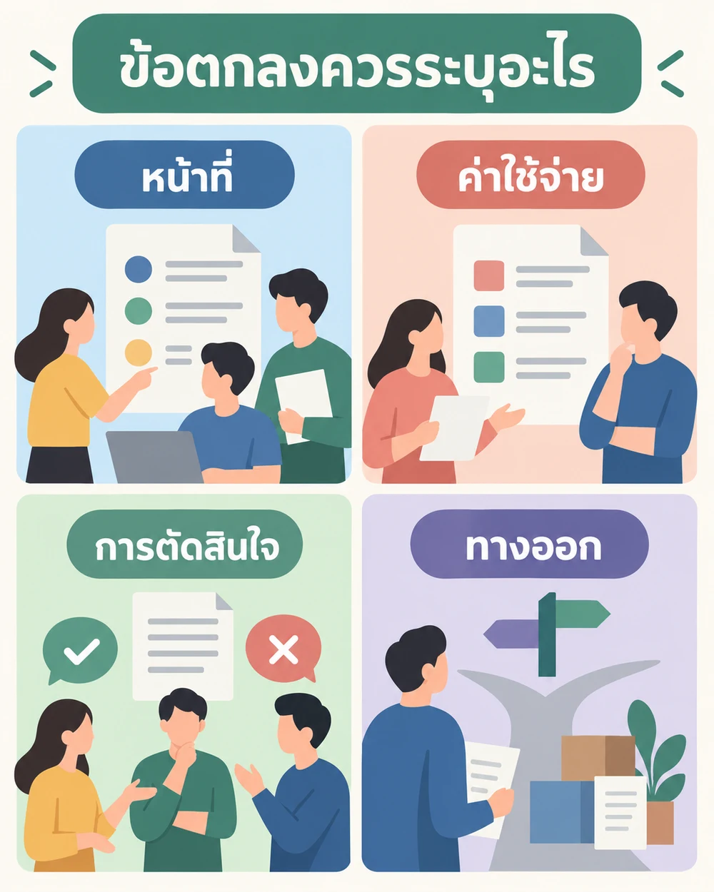 ข้อตกลงควรระบุเรื่องใด