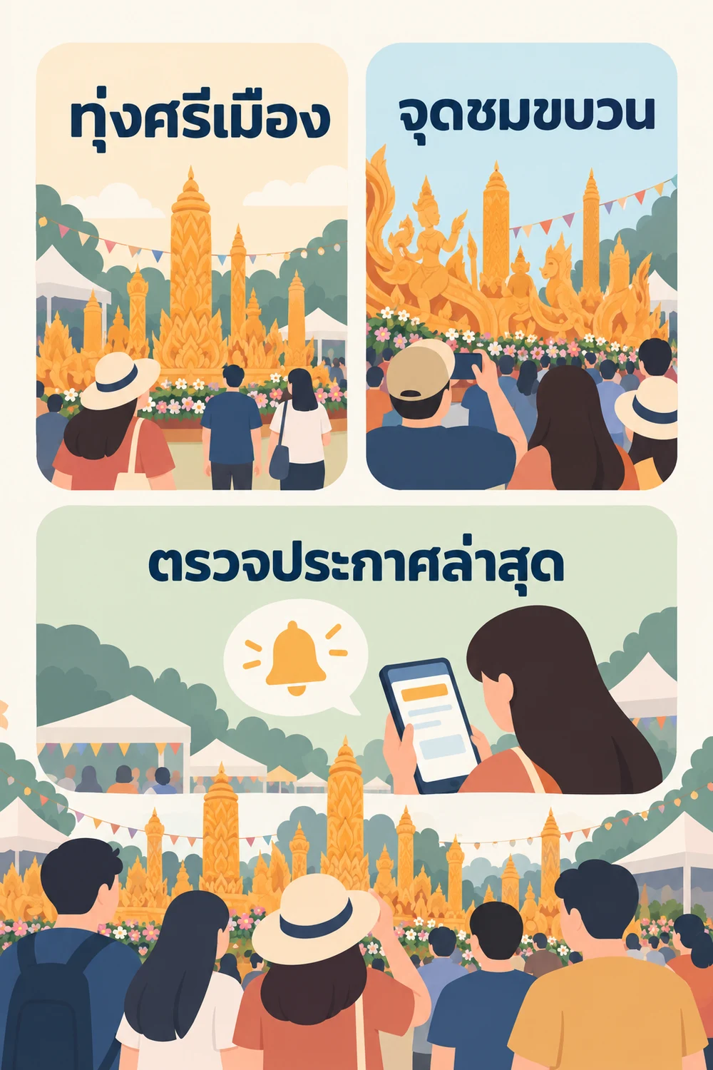 จุดชมงานและการเดินทาง