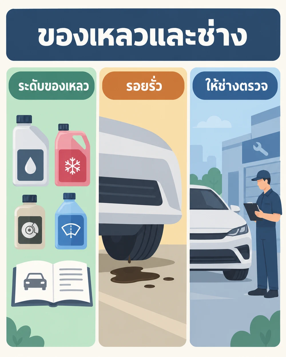 ของเหลวและระบบที่ควรให้ช่างตรวจ