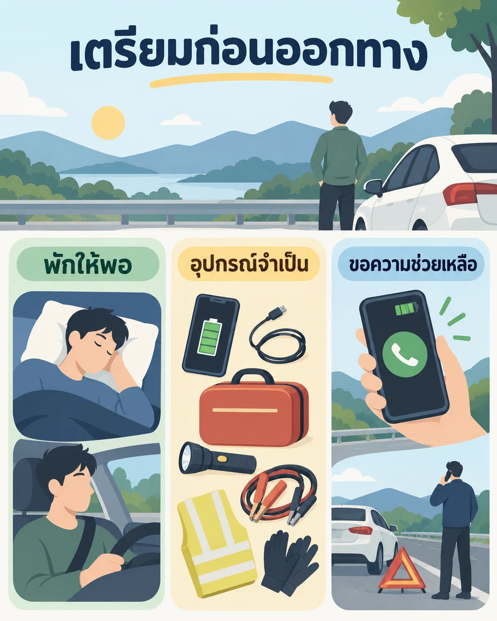 เตรียมคนขับและอุปกรณ์ฉุกเฉิน