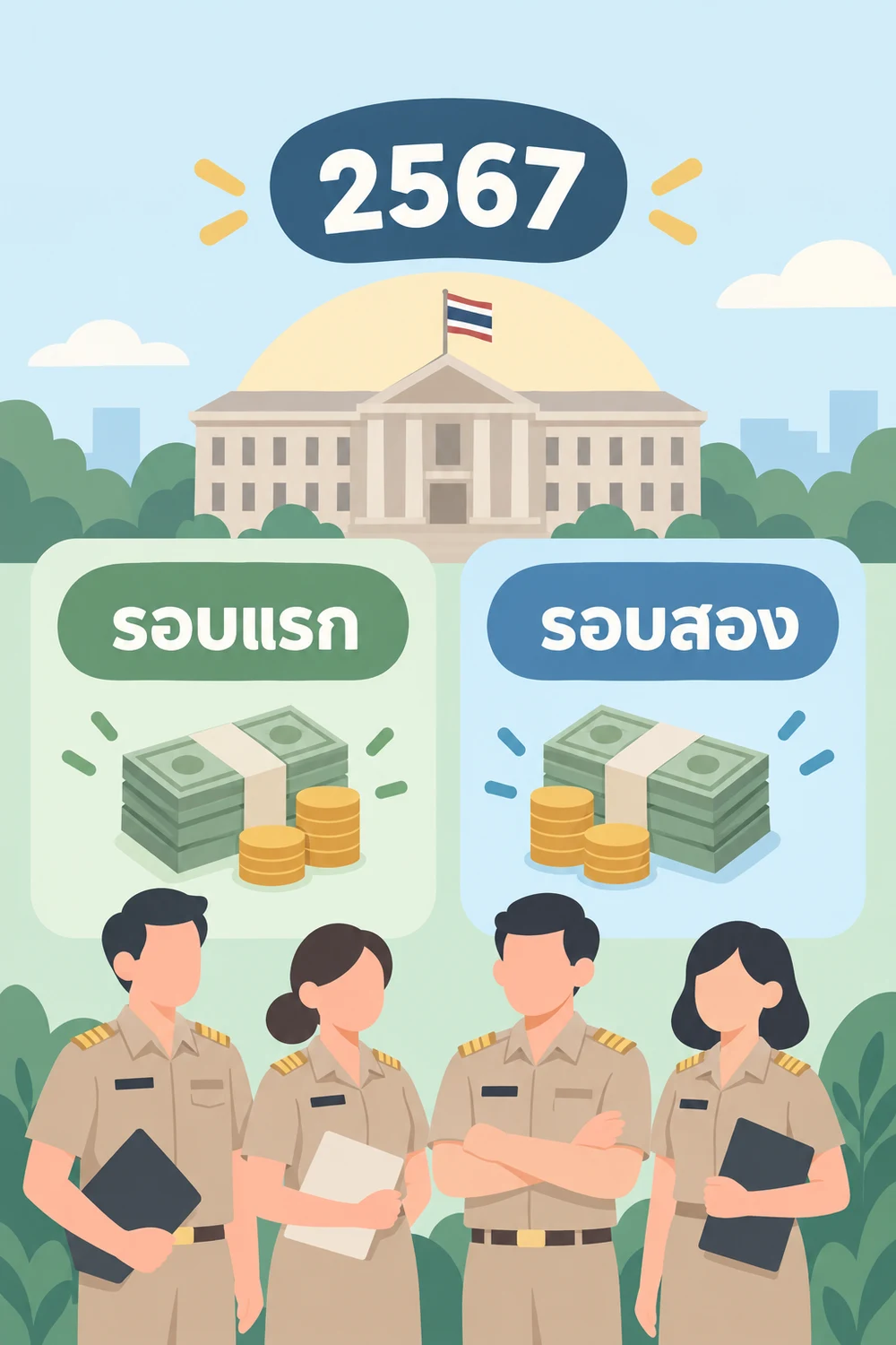 วันจ่ายเงินเดือนข้าราชการและลูกจ้างประจำปี 2567