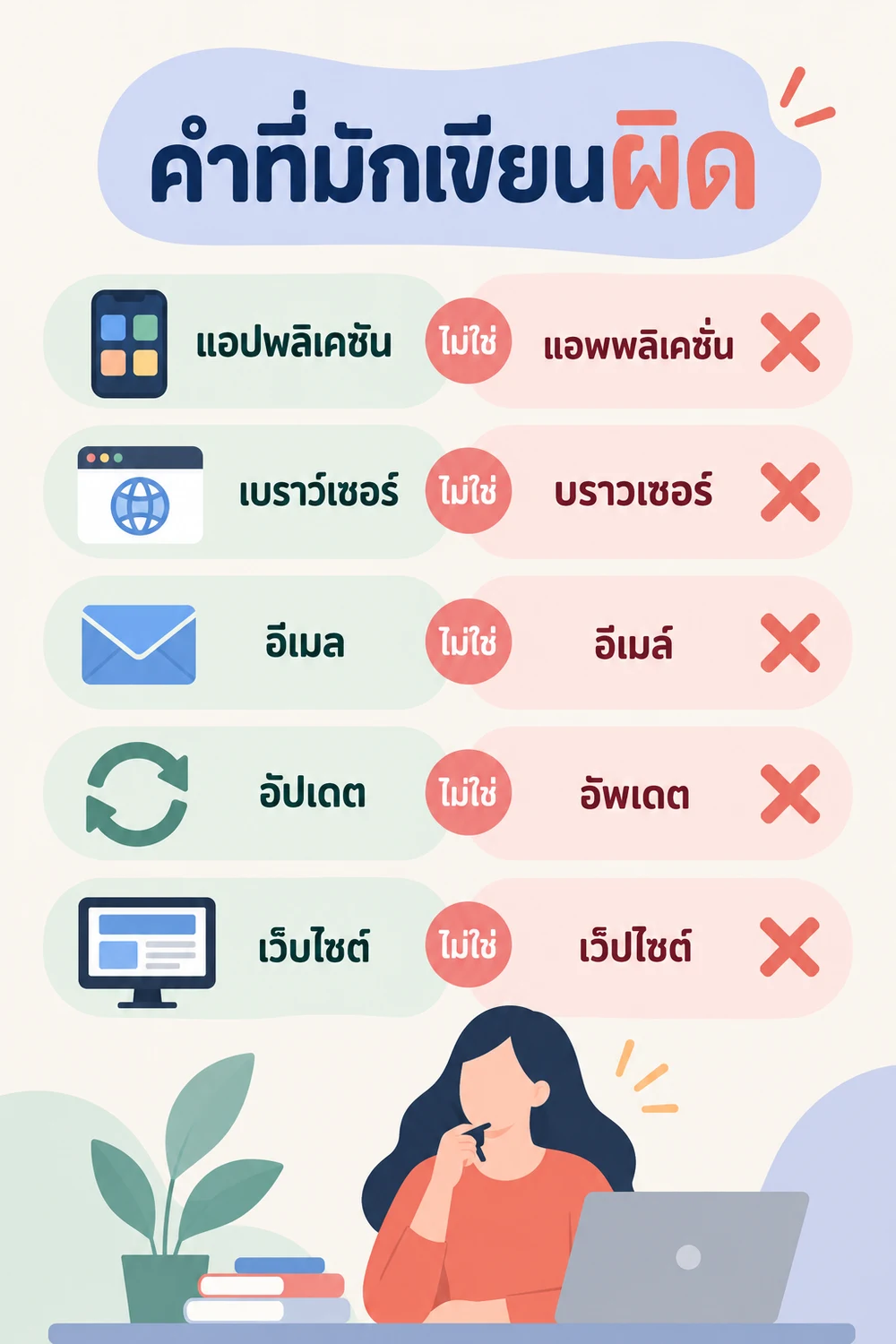 คำที่มักเขียนผิด